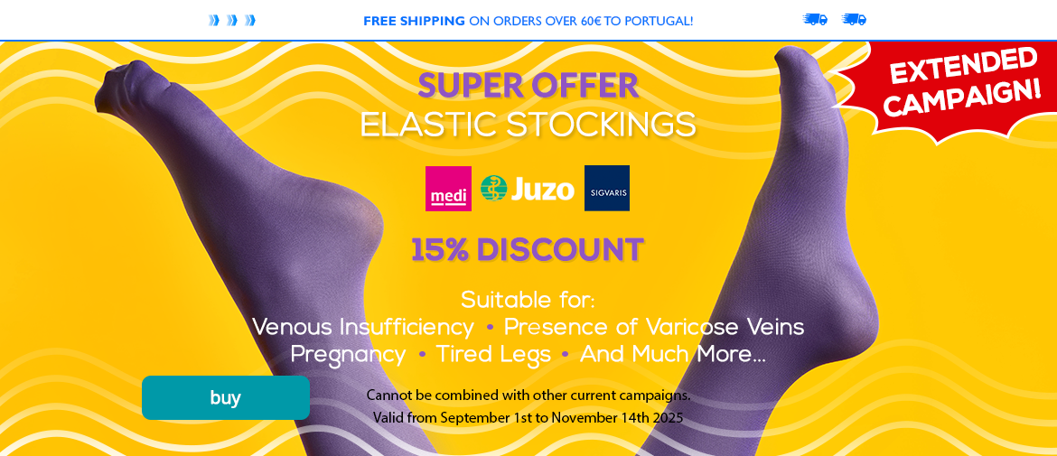 Meias Elásticas 15% Estendida