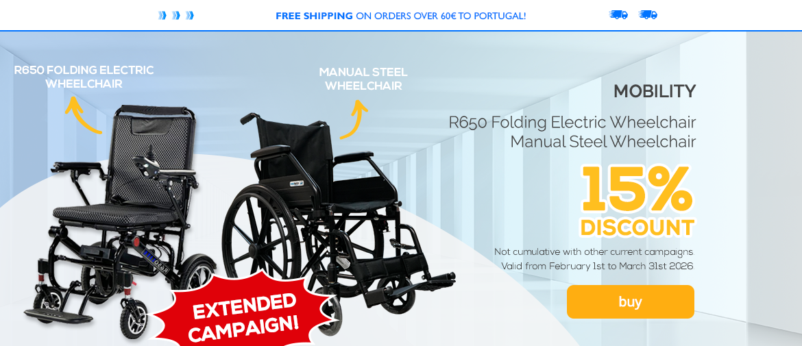 Cadeiras de Rodas 15% estendida