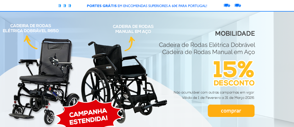 Cadeiras de Rodas 15% estendida