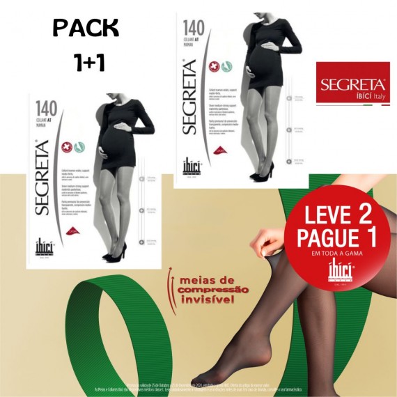 Pack de 2 pares - Collant Gravidez Ibici 140den (malha De Favo)