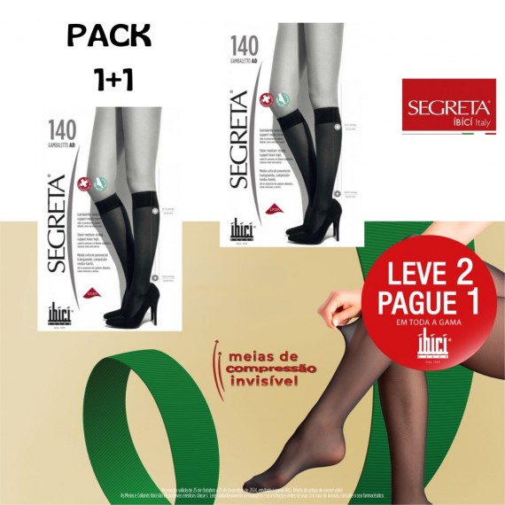 Pack 2 pares - Meias Ibici 140den Até Ao Joelho (malha De Favo)