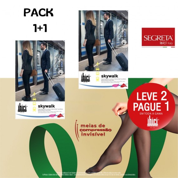 Pack 2 pares - Meias Skywalk 140den Até Ao Joelho - IBICI